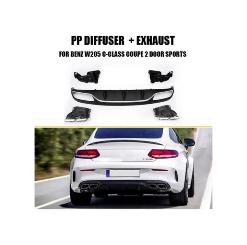 Dmb 123196493 Mercedes C Serisi W205 Coupe Arka Tampon Difüzörü Amg Uyumlu 2015-2020 Arası