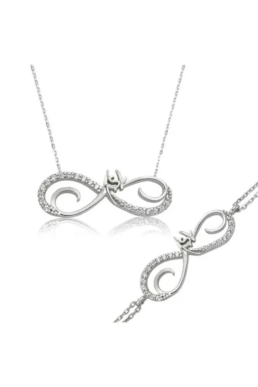 DMR Elegance DMR-GMSH-BRKD-ST1160040 Gümüş Sonsuzluk Aşk Set