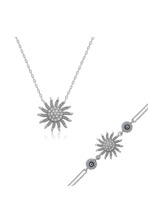 DMR Elegance DMR-GMSH-BRKD-ST1160134 Gümüş Güneş Set