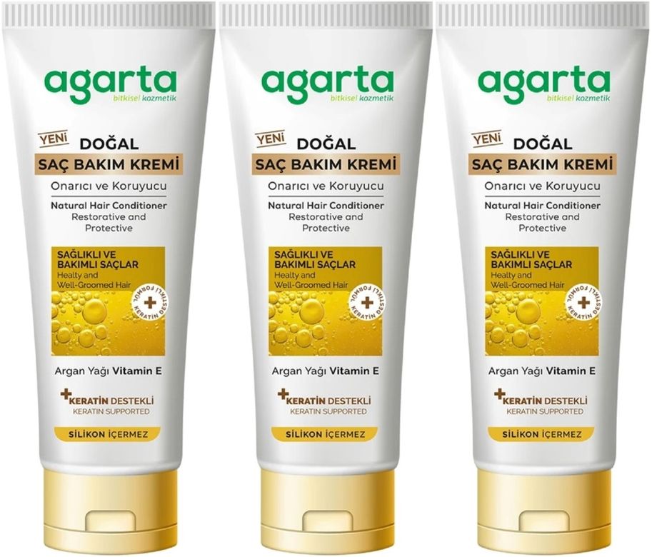 Doğal Güçlü Bakım Saç Güzelleştirici Krem 250 ML (3 Lü Set)