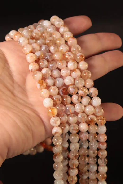 DOĞAL TAŞ CENNETİ 123ANKACEN012 Sertifikalı Sitrin Doğal Taş 8Mm Dize