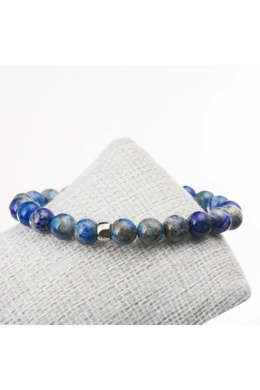 DOĞAL TAŞ CENNETİ 123ANKACEN1246 Lapis Lazuli Taşı Bileklik-8 Mm