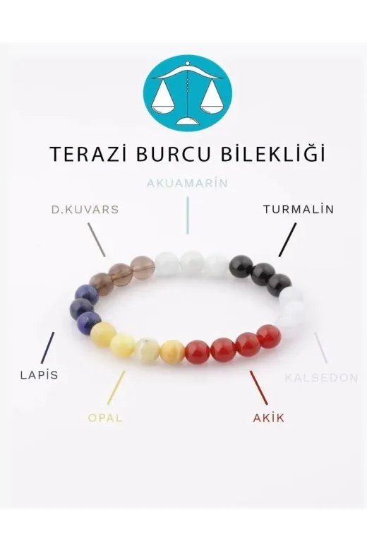 DOĞAL TAŞ CENNETİ 123ANKACEN1512 Terazi Burcu Taşlarından Doğaltaş Bileklik