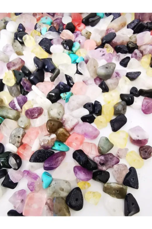 DOĞAL TAŞ CENNETİ KIRIKTAŞ100 Doğaltaş Kırıktaş Mix Doğal Taş Delikli (100 Gram)