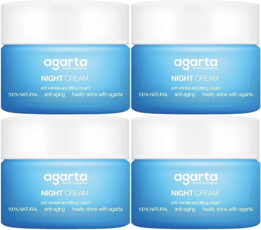 Doğal Yaşlanma Karşıtı Anti-Age Gece Kremi Su Bazlı 50ML (Kırışıklık/Sıkılaştırıcı) (4Lü Set)