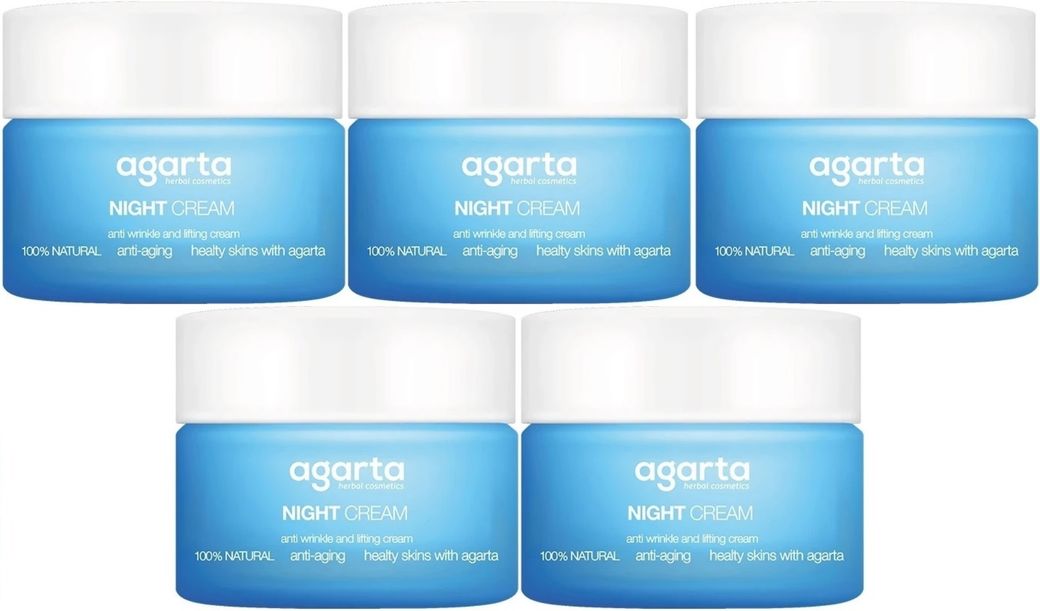Doğal Yaşlanma Karşıtı Anti-Age Gece Kremi Su Bazlı 50ML (Kırışıklık/Sıkılaştırıcı) (5Li Set)