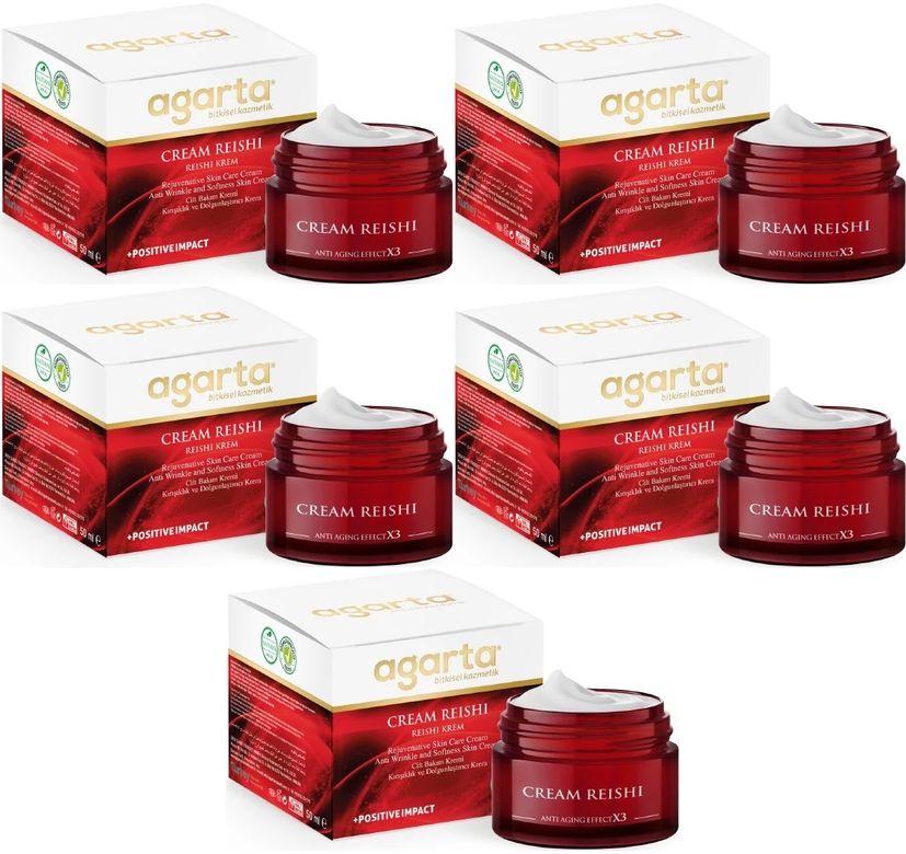 Doğal Yaşlanma Karşıtı Reishi Kremi 50 ML (Kırışıklık - Dolgunlaştırıcı) (5 Li Set)