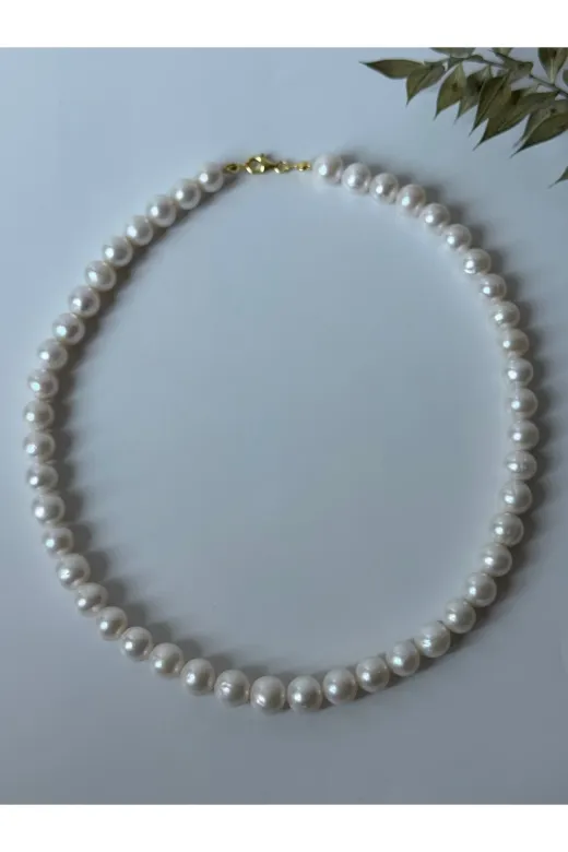 DURAN TAKI TASARIM HSBDBDB54 Gerçek İnci Gümüş Kolye (8 Mm )