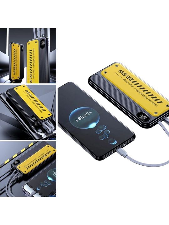 DY-42 10000 Mah Hızlı Şarj Özellikli Aynı Anda 4 Cihazı Şarj Edebilen Pd Kendinden Kablolu Powerbank