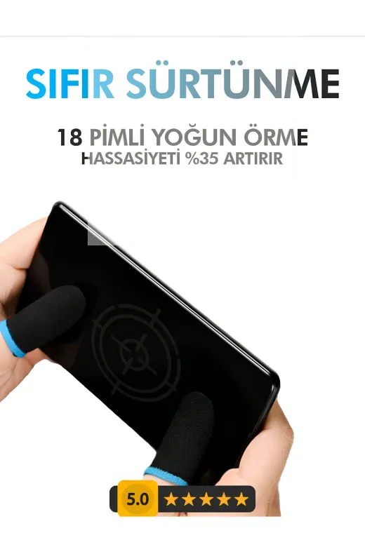 EC Shop NVMKJHR1001422 Pubg Parmak Parmaklık Eldiveni Oyuncu Eldiveni | Anti-Slip, Terletmez