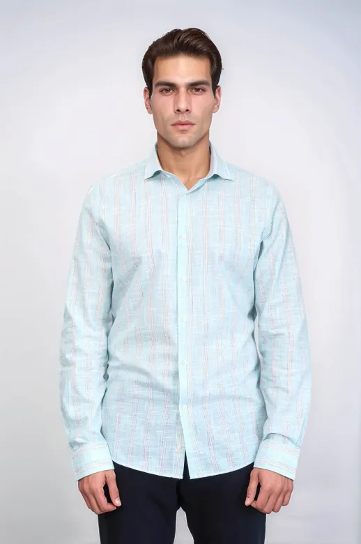 Ekose Desenli Yeşil Slim Fit Gömlek - Wessi - M / Yeşil