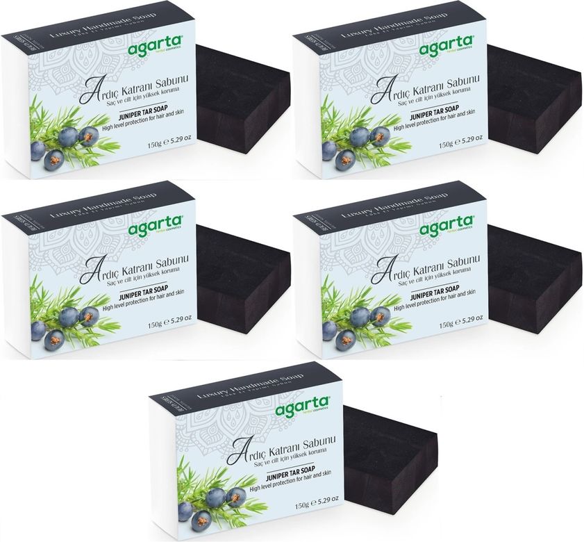 El Yapımı Doğal Sabun 150GR Ardıç Katranı (5 Li Set)