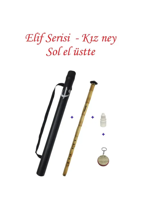elif ney EKIZ1SOL Elif Serisi- Kız (Si) Ney Sol El Üstte - Anahtarlık Hediyeli