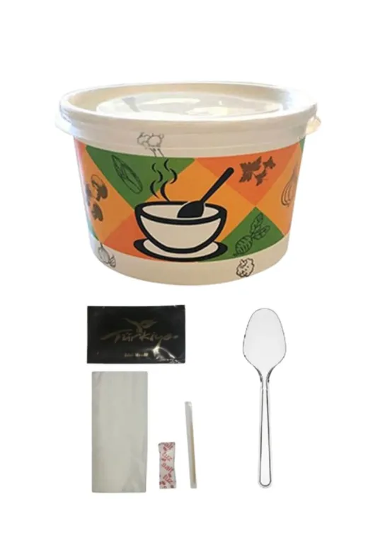 ELİMER TYC00790897079 Karton Çorba Kase 500 Adet + 500 Adet 5 Li Ikram Seti ... Mevlid Çorba Kase Piknik Set Esnaf Set