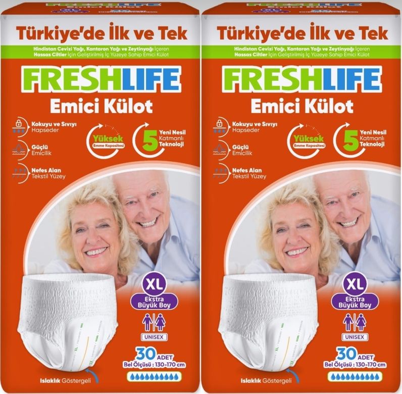 Emici Külot Hasta Bezi XL Ekstra Büyük 60 Adet (2PK*30)