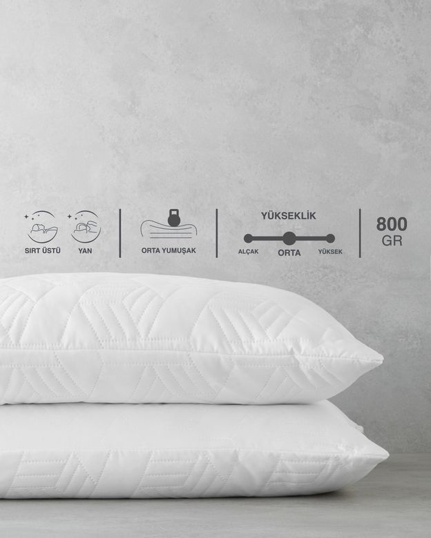 English Home 29999- Softy Ultrasonic 2'li Yastık 50X70 Cm Beyaz