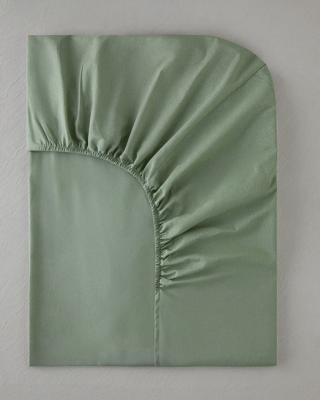 English Home 5-9-9--99- Pure Pamuklu Tek Kişilik Lastikli Çarşaf 100X200 Cm Çağla Yeşili