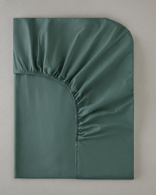 English Home 67999-0 Novella Premium Pamuk Dokulu King Size Lastikli Çarşaf 180X200 Cm Koyu Seledon