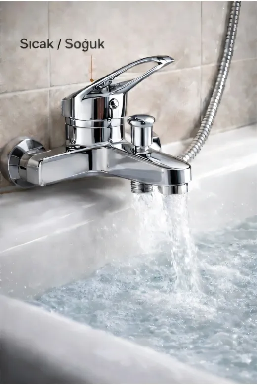 enpres 15 Banyo Bataryası (Küvet Bataryası) – Sıcak/soğuk Karıştırıcılı, Duş Çıkışlı