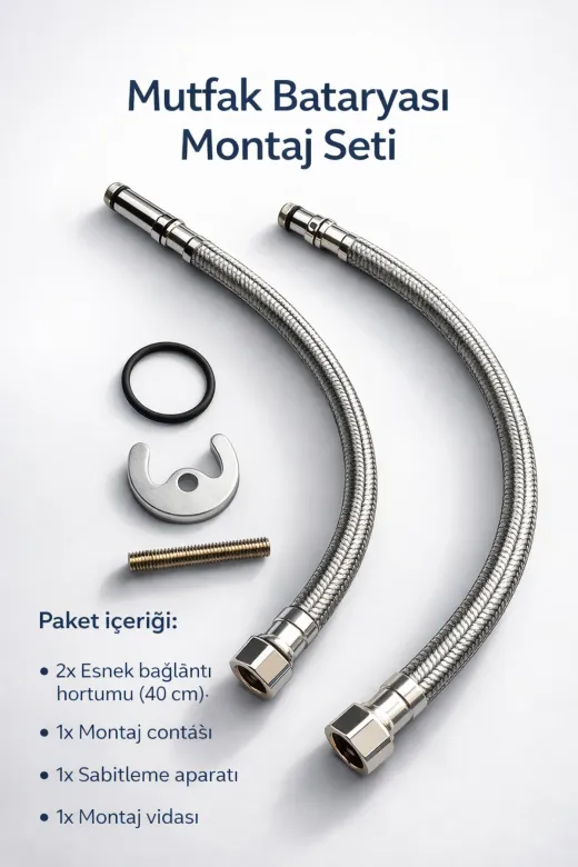 enpres EVYE-32-01 Tek Kollu Eviye Bataryası Krom Görünümlü 32 Cm