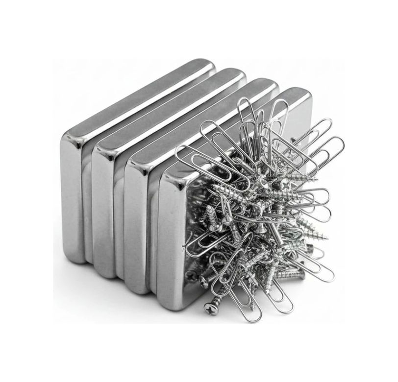 Epilons epo10053 50 Adet 40X20X5Mm Neodyum Magnet Güçlü N35 Mıknatıs Köşeli Nikel Kaplama