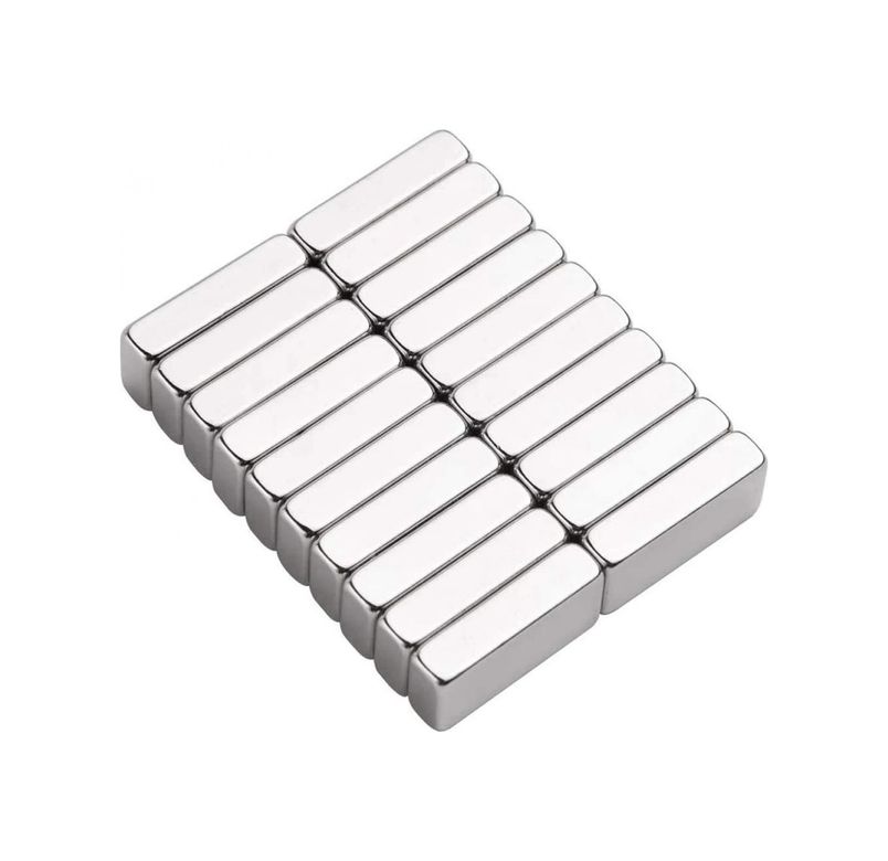 Epilons epo10059 50 Adet 20X10X5 Mm Neodyum Magnet N35 Güçlü Mıknatıs Köşeli Ve Dayanıklı Nikel Kaplama