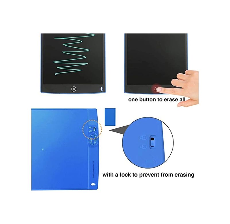 Epilons TrLat0EM0015K-siyah-BLNCC 12 Inc Writing Lcd Grafik Dijital Kalemli Çizim Tableti Yazı Tahta Not Yazma Eğitim Tableti Beyaz