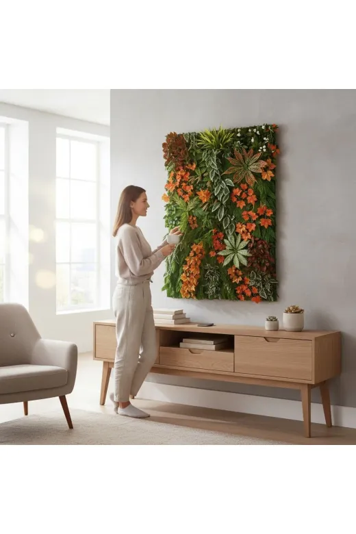 ERHAN FLOWERS ozl-dky-bhc-1 Yapay Çiçek Duvar Kaplama 190 Cm X105 Cm