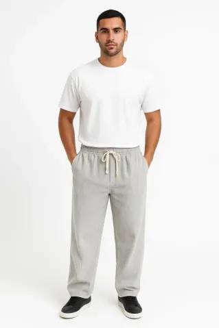 Erkek Fitilli Kadife Cepli Buggy Pantolon Oversize Rahat Kalıp - Gri - S - Gri