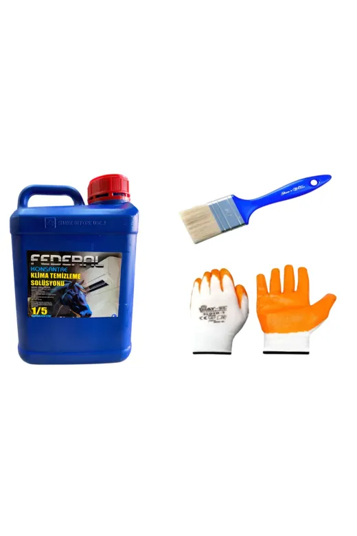 Ermiya 869445874125 4 Lt İlaç Klima Temizleme Seti+Fırça+Eldiven-Set 1
