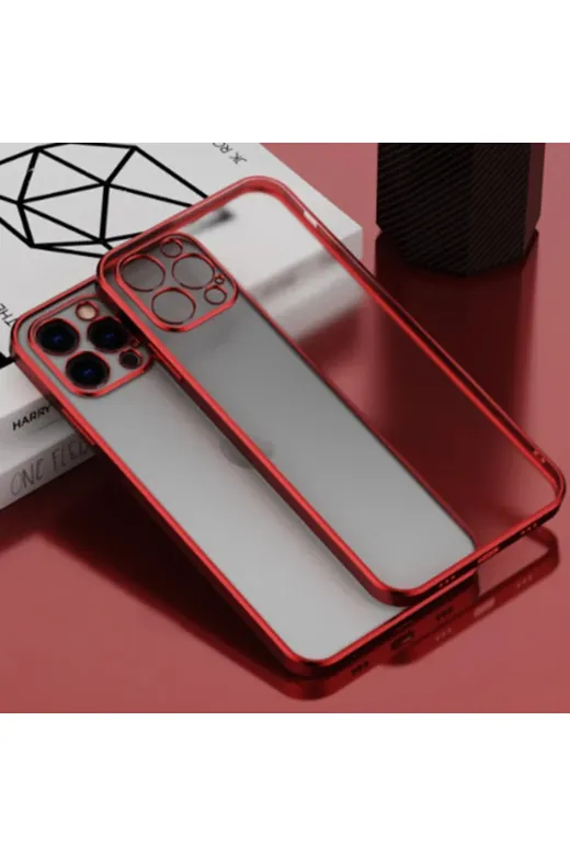Ethab Giyim GLST1101-9711 Iphone 11 Pro Max 6.5Inç Renkli Kenar Şeffaf Kılıf Kamera Korumalı Kılıf-(577 - Glst1101-971