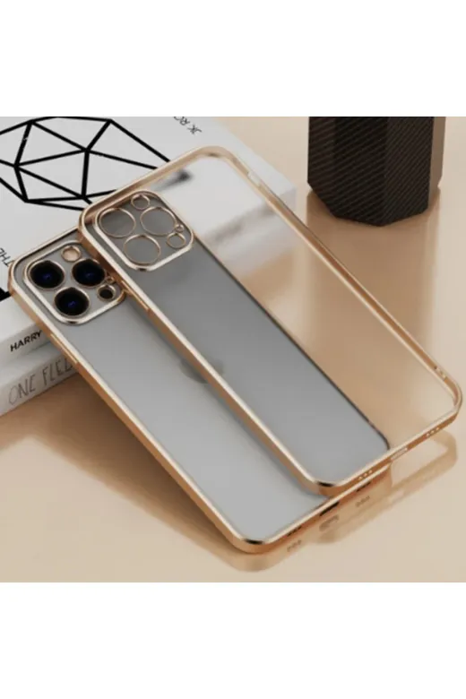Ethab Giyim GLST1101-9711 Iphone 11 Pro Max 6.5Inç Renkli Kenar Şeffaf Kılıf Kamera Korumalı Kılıf-(577 - Glst1101-971