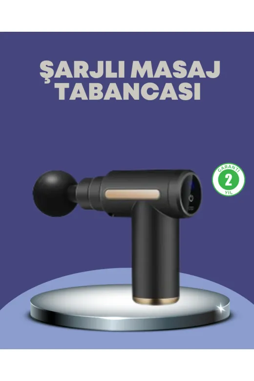 Ethab Giyim GLST2257-3411 Sporcu Kas Masaj Tabancası 6 Kademe Güçlü Titreşim 4 Başlık Şarjlı Masaj Al - Glst2257-341