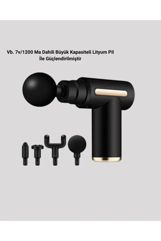 Ethab Giyim GLST5938-3351 6 Kademeli Kas Masaj Tabancası 4 Başlıklı Güçlü Sessiz Sporcu Masaj Cihazı ? - Glst5938-335