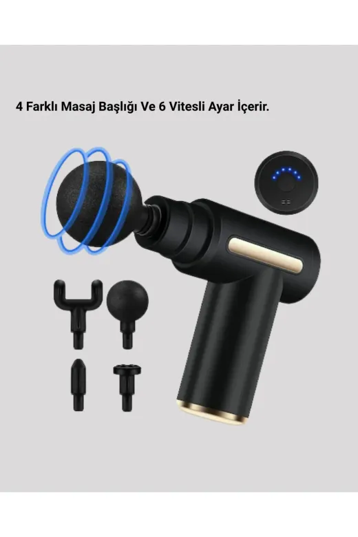 Ethab Giyim GLST9630-9032 Derin Doku Masaj Tabancası 4 Başlık 6 Kademeli Sessiz Güç Şarjlı Kas Gevşeti - Glst9630-903