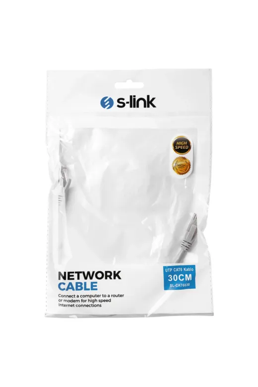 Ethab Giyim S-Link Sl-Cat6030 Cat6 Patch 30Cm Kablo (Gri)(1923) - Glst3821-5221