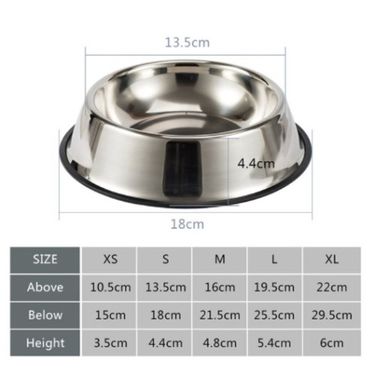 ETT 562741012852 Paslanmaz Çelik Metal Mama Kabı 18 Cm.