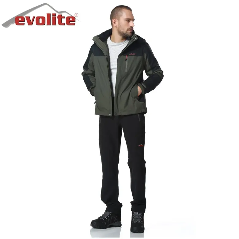 Evolite Diva Erkek 3in1 Haki/Siyah Mont/Ayrılabilir Polarlı