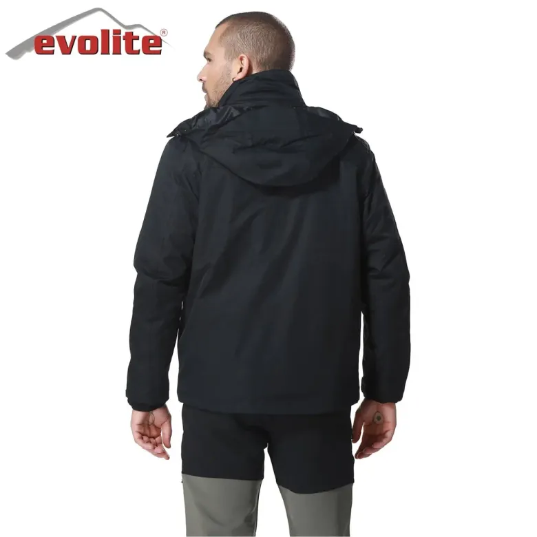 Evolite Diva Erkek 3in1 Siyah Mont/Su Geçirmez,Polar İçlikli