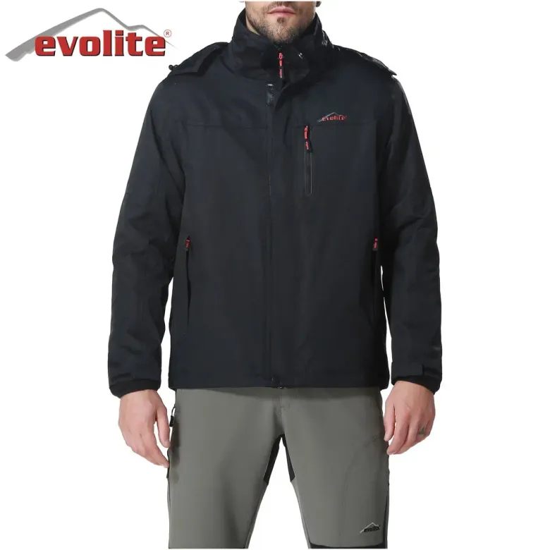 Evolite Diva Erkek 3in1 Siyah Mont/Su Geçirmez,Polar İçlikli