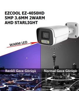Ezcool EZ-4050HD 5MP 3.6 mm Full Color AHD Bullet Kamera