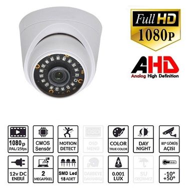 Ezcool EZ-5020HD 2MP 3.6 mm Lens AHD Dome Kamera
