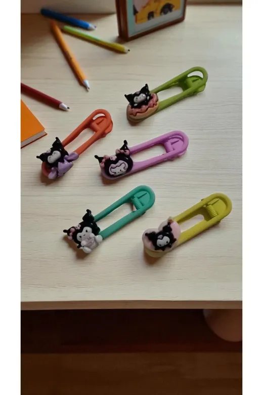 FAMEMUS ACCESSORY 0020059 Kuromi Figürlü Renkli Toka Seti - 5'li