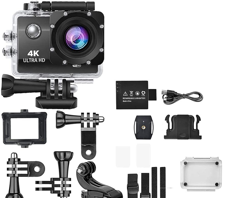 FİOPLUS Fioplus Geçirmez Ve Geniş Açılı Lensli 4K Aksiyon Kamerası | Vlog, Spor Ve Seyahat, Youtube Ve Motovlog Için Profesyonel Video Ve Fotoğraf Kaydı