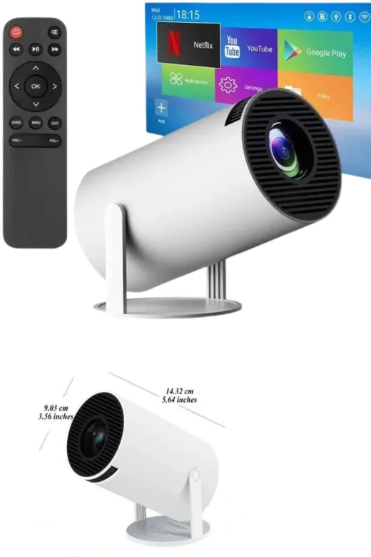 Fırsatkolik MEY-MEYTDUUCZZZAYAKLIPROJEKSYONN3 Sinema Projektörü Android Hdmi Usb Wifi Ses Çıkışlı Ayaklı Projeksiyon Taşınabilir