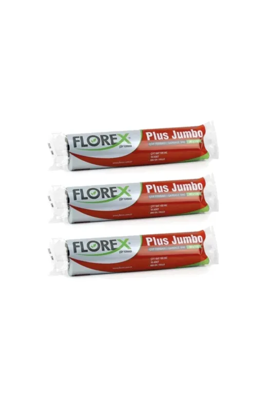 Florex ST04476 Endüstriyel Çöp Torbası Jumbo Boy 800 Gr 80 Cm X 110 Cm Siyah 3 Paket