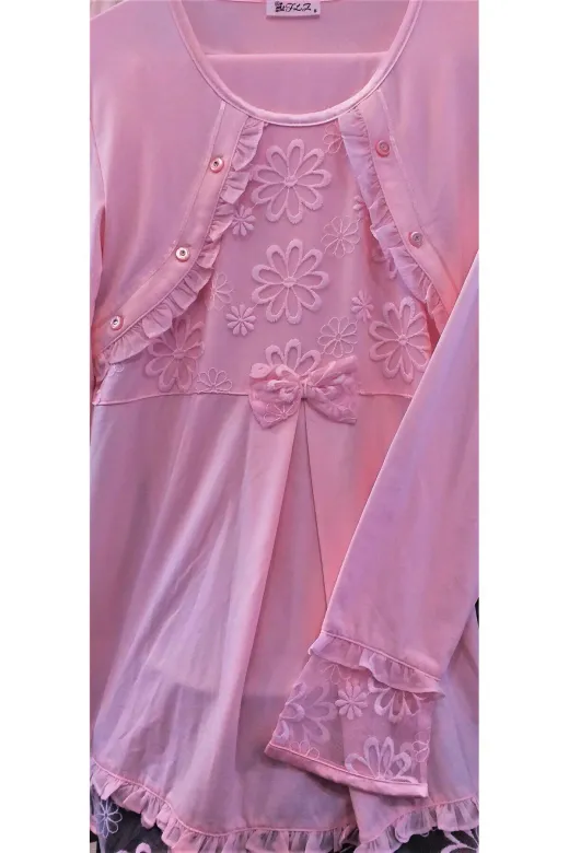 Flz Pijama flz31-196 Sabahlıklı Hamile Pijama Takımı Pembe