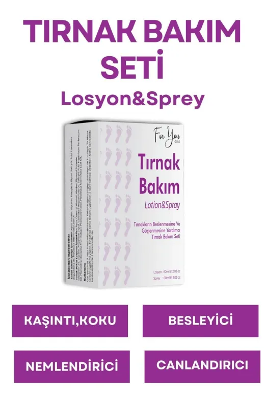 For You Gold FYTR049348 Tırnak Ayak Bakım Seti Losyon&sprey Kaşıntı, Koku, Mantar Gidermeye Yardımcı 2'li Set