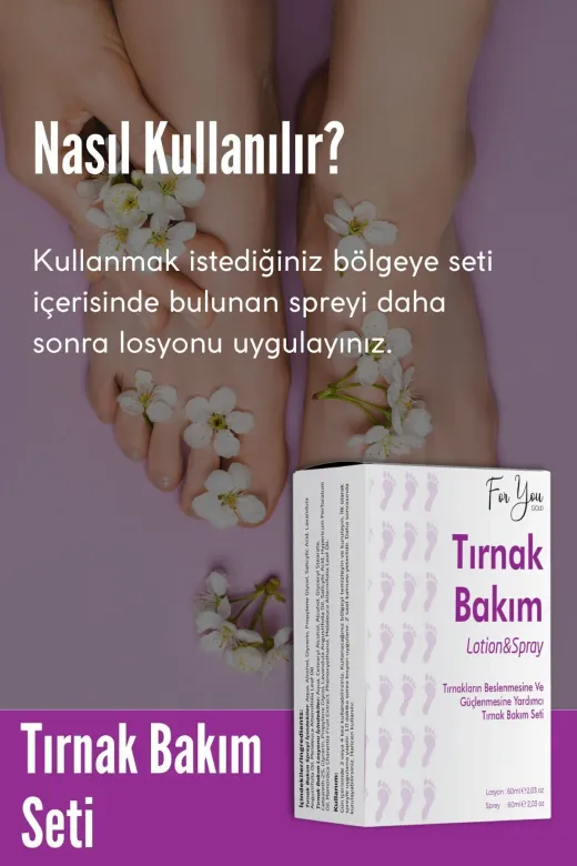 For You Gold FYTR049348 Tırnak Ayak Bakım Seti Losyon&sprey Kaşıntı, Koku, Mantar Gidermeye Yardımcı 2'li Set