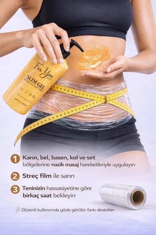 For You Gold SCJ01 Sıkılaştırıcı - Incelme - Toparlayıcı - Selülit & Çatlak Gidermeye Yardımcı Vücut Slim Jel